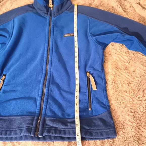 PATAGONIA Blue Fleece Zip Jacket Outdoor Warm Cozy Men's Small or Youth XL/XXL - Picture 9 of 12